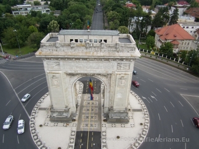 Aerial pictures Arch of Triumph Bucharest