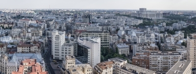 Aerial view of The House of Parliament and Victorie Way, from Victoriei Square perspective